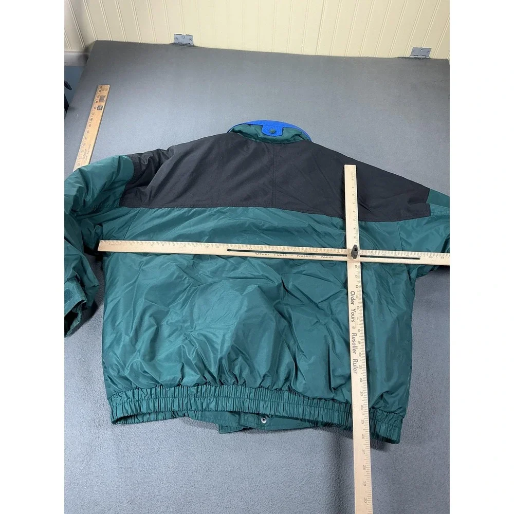Columbia Jacket Mens XL Green Puffer Insulated Lined Full Zip Pockets Winter